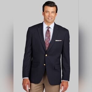 Jos A Bank Blazer Mens 54L Wool Navy Blue Suit Jacket Sport Coat